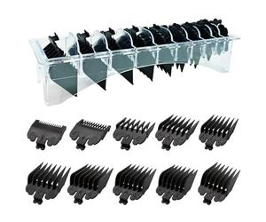 Juego de 10 protectores cortaúñas para Wahl Babyliss FX870 y más (negro), guías de repuesto (1/16 a 1 pulgada) con organizador