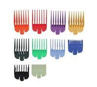 Juego de 10 protectores de cortapelos de esquina redonda, peines guía codificados con números coloridos, protectores de recortadora de pelo ABS compatibles con cortaúñas, 1.5/3/4.5/6/10/13/16/19/22/25
