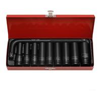 Juego de 10 protectores de rueda para llaves de impacto de 1/2 pulgada para tuercas de llanta de 10 mm a 24 mm, protege los rodamientos de llantas de aluminio (12 puntos)