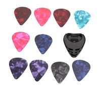 Juego de 10 púas coloridas para guitarra acústica, bajo eléctrico, púa y soporte para púas, fácil de usar, juego de púa y soporte para púas de guitarra eléctrica