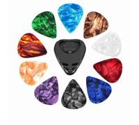 Juego de 10 púas de guitarra y púas de guitarra para guitarra acústica, guitarra eléctrica, ukelele, color adhesivo), bajo aleatorio (púas