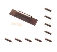 Juego de 10 puentes de palisandro y tuerca de hueso ranurado para guitarra ukelele de 4 cuerdas