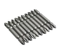 Juego de 10 puntas de cabeza bidireccional de 65 mm de acero al carbono PH2 para montaje electrónico, puntas de destornillador, destornillador de doble extremo, accesorios de herramientas eléctricas
