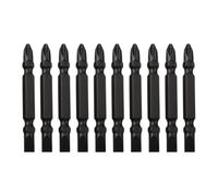 Juego de 10 puntas de destornillador de cruz ranuradas de doble cabeza, acero de alta dureza, diseño antipérdida para montaje en el hogar y reparación de electrodomésticos