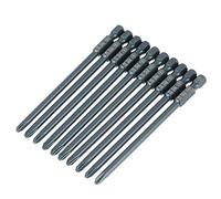 Juego de 10 puntas de destornillador PH2 con cabeza cruzada de acero S2, vástago hexagonal de 1/4 de pulgada, puntas de destornillador magnéticas de 100 mm de largo para taladros