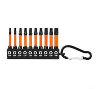 Juego de 10 puntas magnéticas para destornillador Torx con vástago hexagonal de 1/4 pulgadas para -T40, construcción de acero de aleación para un uso duradero en instalaciones eléctricas, carpintería