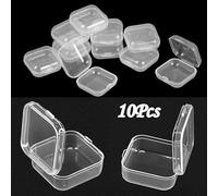 Juego de 10 recipientes de almacenamiento de plástico transparente para organización de joyas, baratijas y tapones para los oídos