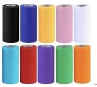 Juego de 10 rollos de cinta de tul de 15 cm x 25 Y de organza de colores arcoíris, cinta decorativa para bodas, cumpleaños, tutú, envoltura de regalos, banquetes y manualidades (combinación 1)