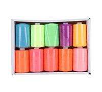 Juego de 10 rollos de hilos de coser, hilos de Pagoda de colores, accesorios hechos a mano, traje de costura bordado de ropa 402 (combinación de colores)