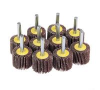 Juego de 10 ruedas de solapa de 30 mm de diámetro con grano 80 para uso con taladro eléctrico, pulido, pulido, biselado y aplicaciones de grabado