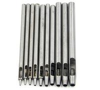 Juego de 10 Sacabocados de Golpe en Acero para Cuero Piel Guarnicionero 4343