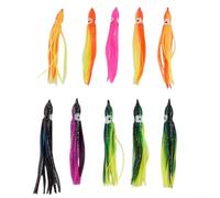Juego de 10 señuelos luminosos de pesca de pulpo y calamar de colores mezclados, tamaños de 5 cm, 7 cm, 10 cm, 12 cm (12 cm de color mezclado al azar)