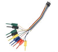 Juego de 10 sondas de gancho de aguja para cables de analizador lógico con clips retráctiles con resorte, 25 cm de longitud para pruebas precisas de pines (cabeza macho)