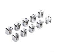 Juego de 10 soportes de estante de cristal cromado, soportes de aleación de zinc para paneles de vidrio de 6 mm y 8 mm diseñados para una fijación fiable de estantes
