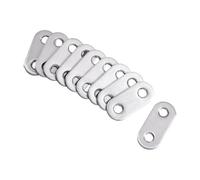 Juego de 10 soportes de fijación rectos de acero inoxidable planos para refuerzo estructural y aplicaciones de estabilidad de muebles (47 x 16 mm)
