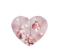 Juego de 10 tarjetas ambientadoras con diseño de bola de Navidad, color rosa, para decoración de coche