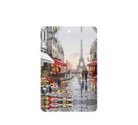 Juego de 10 tarjetas ambientadoras con diseño de la Torre Eiffel de París, diseño de escena callejera de París, para decoración de coche