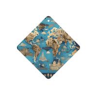 Juego de 10 tarjetas ambientadoras con diseño de mapa de geografía mundial, para decoración de coche, hojas colgantes perfumadas para coche