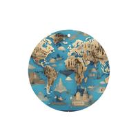 Juego de 10 tarjetas ambientadoras con diseño de mapa de geografía mundial, para decoración de coche, hojas colgantes perfumadas para coche