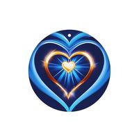 Juego de 10 tarjetas ambientadoras con estampado de corazón azul cielo, hojas colgantes perfumadas para coche, para decoración de coche