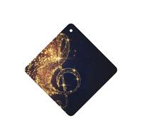 Juego de 10 tarjetas ambientadoras con notas musicales doradas con estampado de estrellas brillantes caídas, juego de ambientadores para decoración de coche