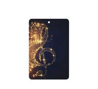 Juego de 10 tarjetas ambientadoras con notas musicales doradas con estampado de estrellas brillantes caídas, juego de ambientadores para decoración de coche