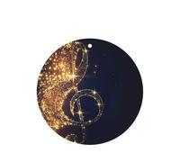 Juego de 10 tarjetas ambientadoras con notas musicales doradas con estampado de estrellas brillantes caídas, juego de ambientadores para decoración de coche