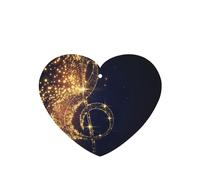 Juego de 10 tarjetas ambientadoras con notas musicales doradas con estampado de estrellas brillantes caídas, juego de ambientadores para decoración de coche