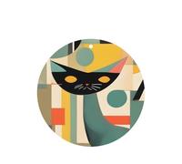 Juego de 10 tarjetas ambientadoras de arte moderno de mediados de siglo, diseño de gato, hojas colgantes perfumadas para coche, para decoración de coche