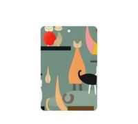 Juego de 10 tarjetas ambientadoras de arte moderno de mediados de siglo, diseño de gatos, hojas colgantes perfumadas para coche, para decoración de coche