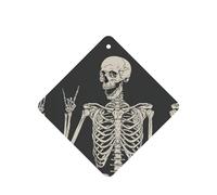 Juego de 10 tarjetas de ambientador con diseño de calavera y hueso de esqueleto, hojas perfumadas para coche, para decoración de coche