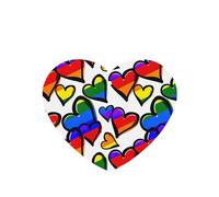 Juego de 10 tarjetas de ambientador con diseño de corazones del orgullo gay de colores del arco iris, para decoración de coche