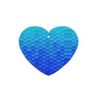 Juego de 10 tarjetas de ambientador con diseño de escamas de pez sirena azul océano, hojas colgantes perfumadas para coche, para decoración de coche