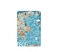 Juego de 10 tarjetas de ambientador con diseño de mapa de Grecia, para decoración de coche