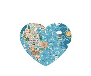 Juego de 10 tarjetas de ambientador con diseño de mapa de Grecia, para decoración de coche