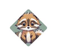 Juego de 10 tarjetas de ambientador con diseño de mapache de dibujos animados, hojas colgantes perfumadas para coche, para decoración de coche