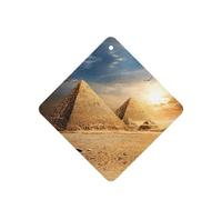 Juego de 10 tarjetas de ambientador con diseño de pirámide egipcia en el desierto, hojas colgantes perfumadas para coche, para decoración de coche