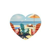 Juego de 10 tarjetas de ambientador con diseño de sillas de playa y paisajes, hojas colgantes perfumadas para coche, para decoración de coche