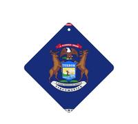 Juego de 10 tarjetas de ambientador con estampado de bandera del estado de Michigan, para decoración de coche