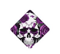 Juego de 10 tarjetas de ambientador con estampado de esqueleto de rosas moradas, para decoración de coche