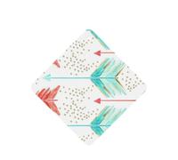 Juego de 10 tarjetas de ambientador con estampado de flechas de coral y verde azulado, para decoración de coche