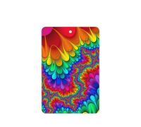Juego de 10 tarjetas de ambientador con estampado de teñido anudado de arco iris, hojas colgantes perfumadas para coche, para decoración de coche
