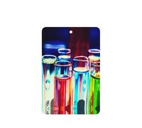 Juego de 10 tarjetas de ambientador de aire con impresión de tubos de ensayo de química, hojas colgantes perfumadas para coche, para decoración de coche