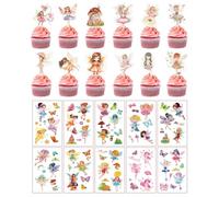 Juego de 10 tatuajes de hadas con purpurina para niños, 12 unidades, diseño de hada de las flores, diseño de hada de las flores, tatuajes temporales con purpurina, decoración para niños, decoración
