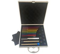 Juego de 10 tenedores de afinación Solfeggio para terapia de sonido chakra, material de aleación de aluminio, cuenta con bases de goma, mazos de madera y funda de transporte, frecuencias de 174 a 963