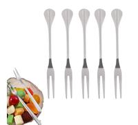 Juego De 10 Tenedores De Fruta, Tenedores De Acero Inoxidable De 4.7 Pulgadas Para Degustar Aperitivos Tenedores De Metal Tenedor De Cena Tenedor De Postre Herramienta Para Fiestas En Casa