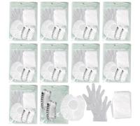 Juego de 10 tintes desechables para el cabello, herramienta profesional para decolorar el cabello y teñir el cabello en casa, cada uno incluye capa, gorros de ducha, guantes, orejeras