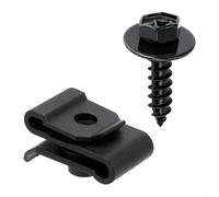 Juego de 10 tornillos de cubierta de parachoques y tuerca en U para Toyota y para reemplazo de forro de guardabarros, hardware automotriz confiable para fijación de paneles (blanco)