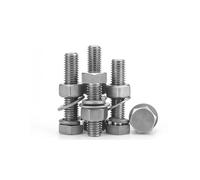 Juego de 10 Tornillos hexagonales externos de Titanio Puro TA2, Arandelas Planas, Arandelas elásticas y Tuercas M3, M4, M5, M6, M8, M10, M12 y M14