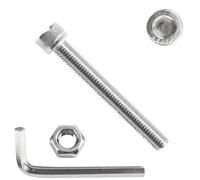 Juego de 10 tornillos M10, M10 x 80 mm, juego de tornillos y tuercas, surtido de tuercas y pernos, juego de tornillos de máquina de acero inoxidable, con llave hexagonal